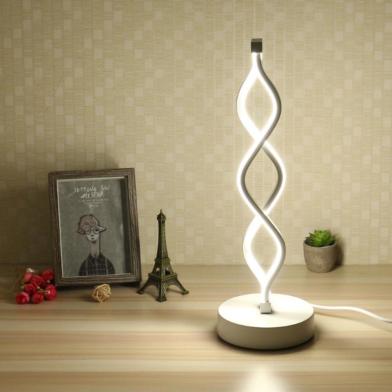 24w Modern Spiral Twist Wave Design Led Bordslampa Skrivbordsläslampa