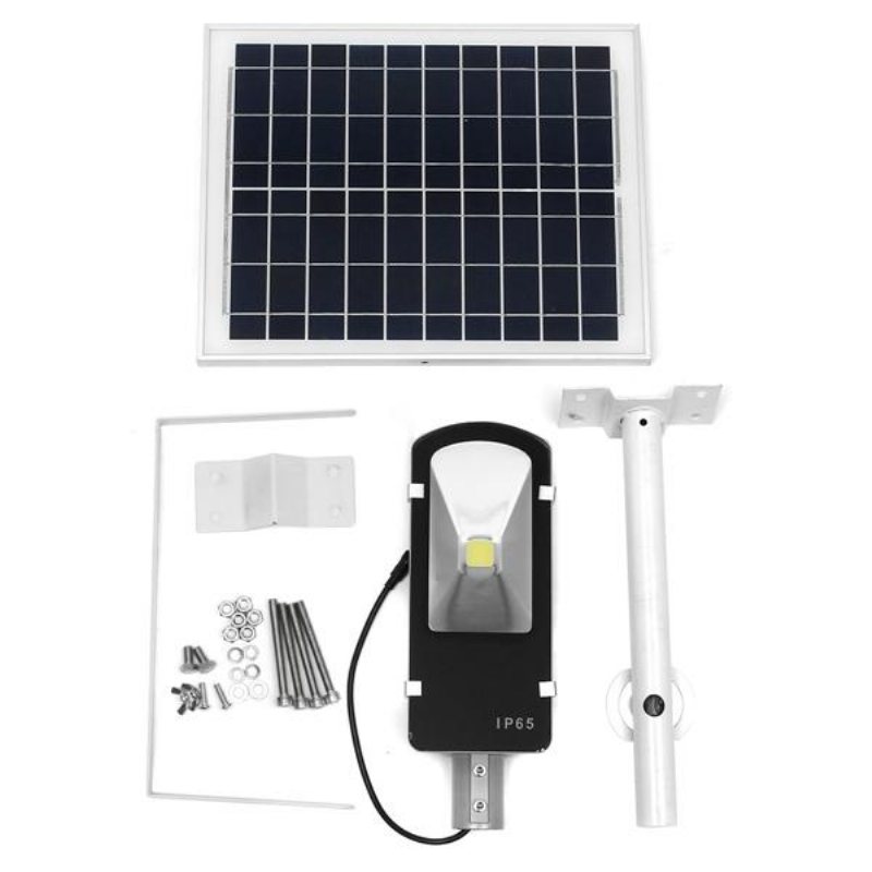 24w Solar Powered Led Cob Ljuskontrollerad Sensor Street Road Light Vattentät För Utomhusträdgård