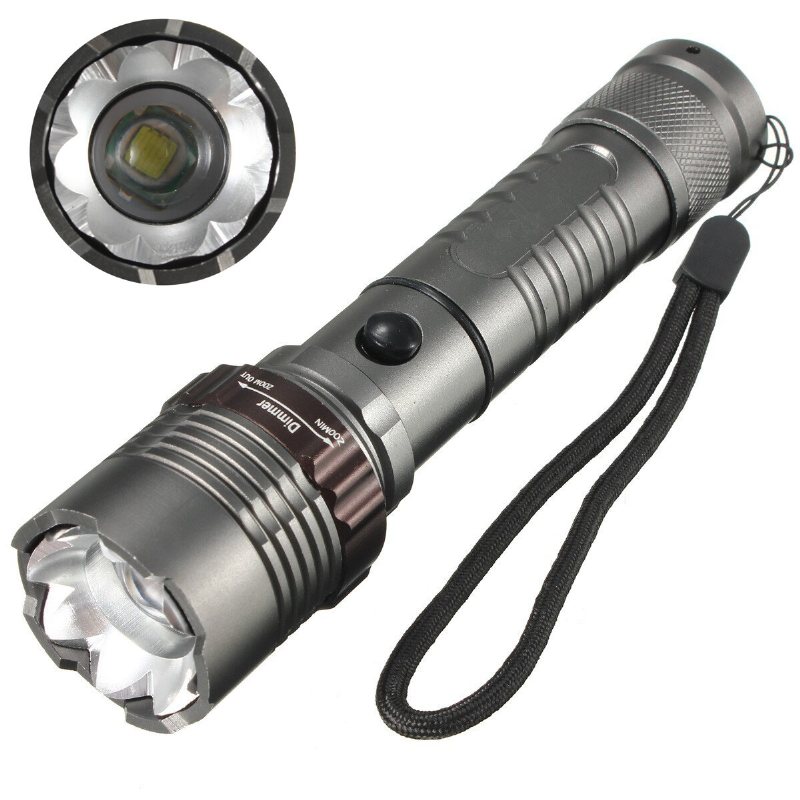 2600lm T6 Led Ficklampa Zoombar 5 Modes 18650 Super Bright För Camping Vandring Cykling