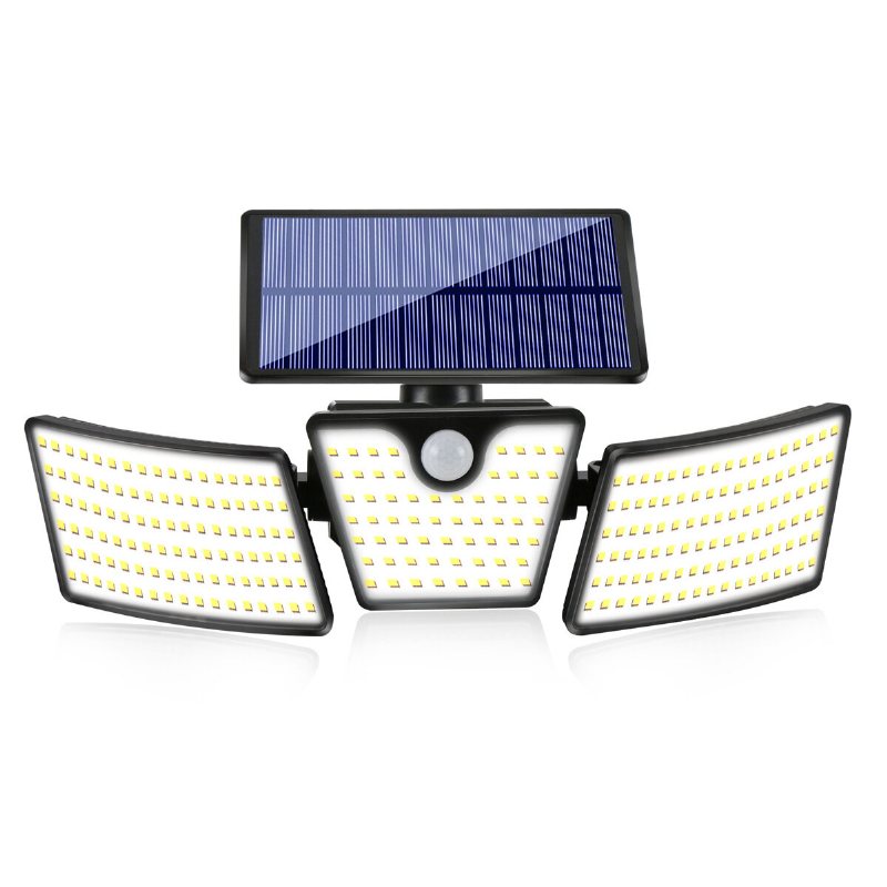 265leds 3 Head Solar Motion Sensor Light Outdoor Garden Wall Security Flood Lamp