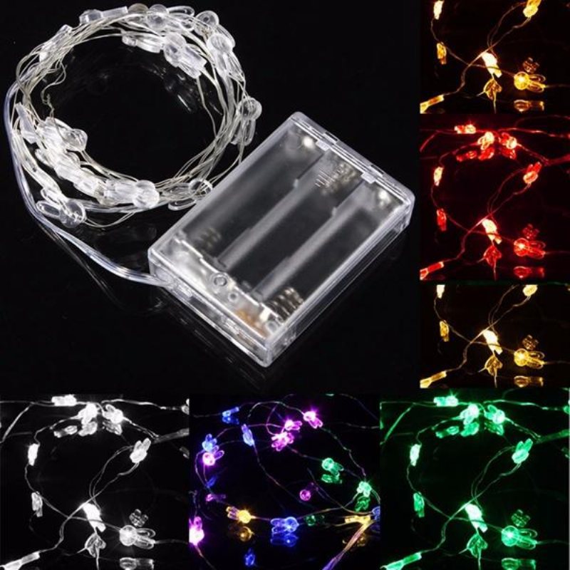 2m 20 Led Kaninhuvud Batteridriven Julsnöre Fairy Lights Party Bröllop Juldekor