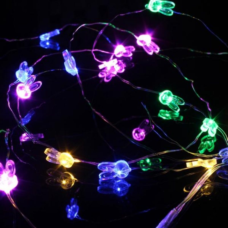 2m 20 Led Kaninhuvud Batteridriven Julsnöre Fairy Lights Party Bröllop Juldekor