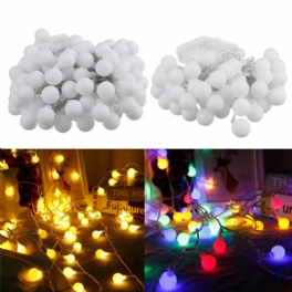 2m/5m/10m Batteridrivet Led-snöreljus 8 Lägen Globbulb Ball Fairy Lamp För Uteplats Utomhus Trädgård Julfest Dekoration