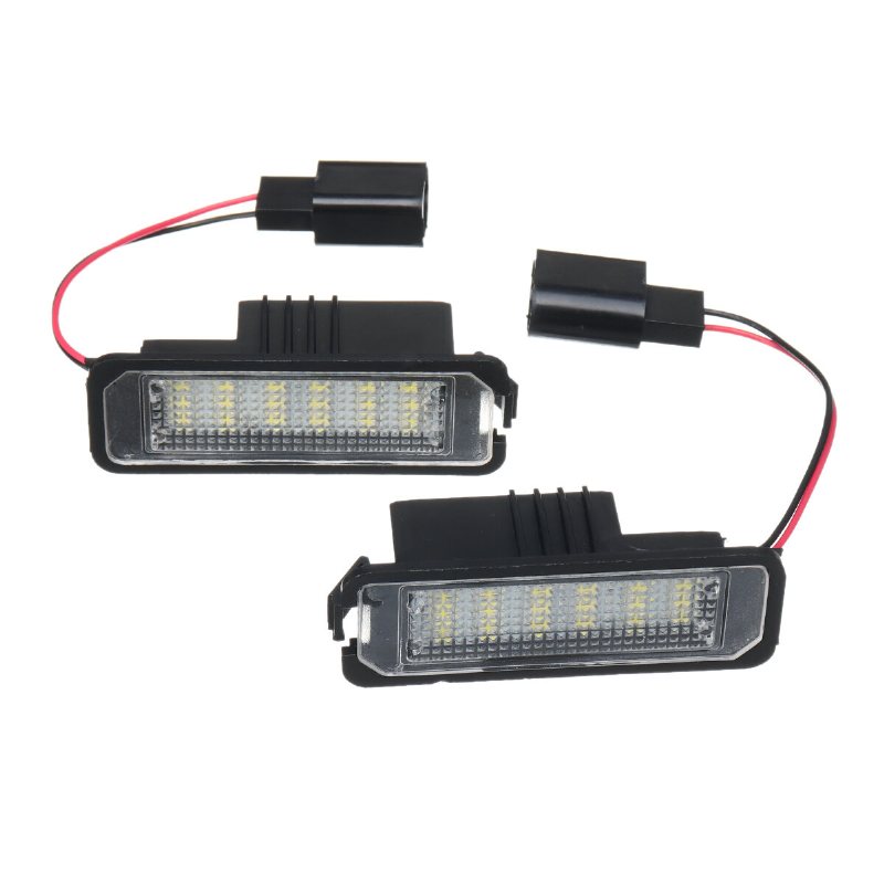 2st 18 Led-nummerskylt Billjus För Vw Golf Mk4 Mk5 Mk6 Passat Lupo Polo 9n