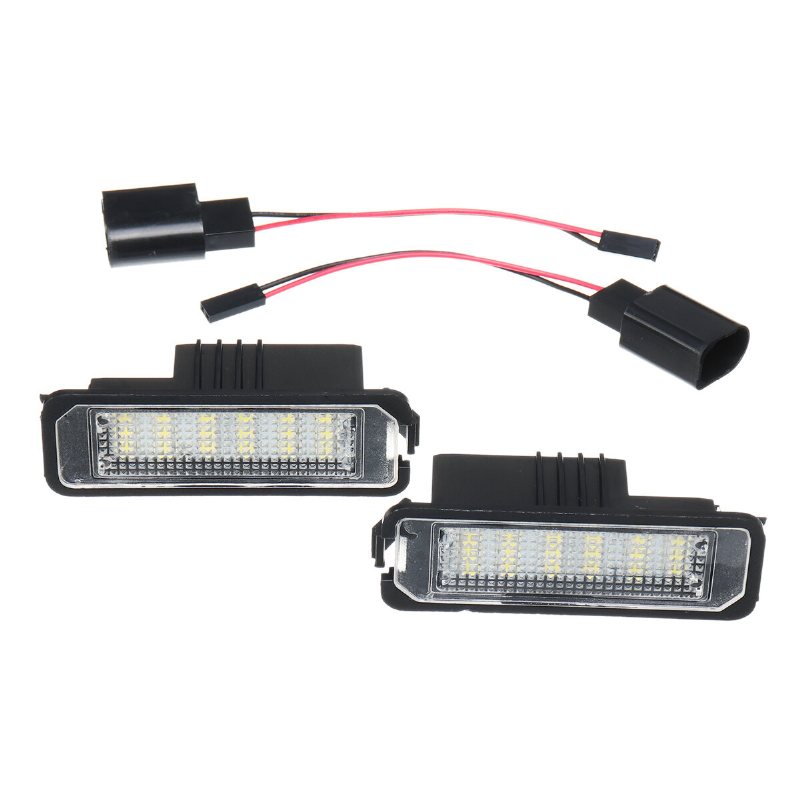 2st 18 Led-nummerskylt Billjus För Vw Golf Mk4 Mk5 Mk6 Passat Lupo Polo 9n