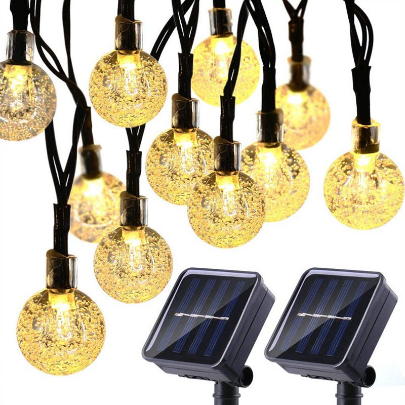 2st 30led/ 100led Solar String Ball Lights Utomhus Vattentät Vit Trädgårdsdekor