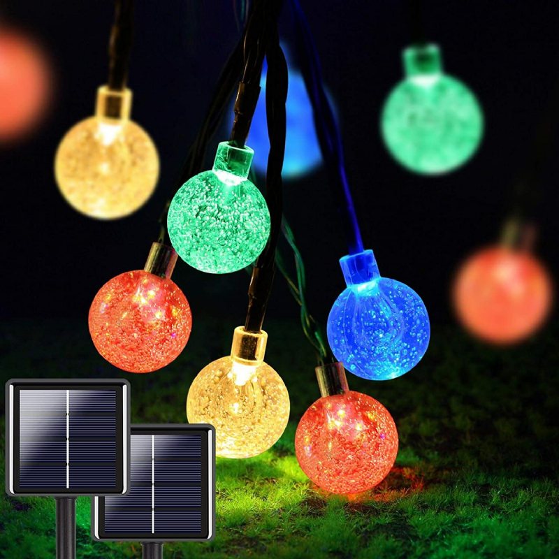 2st 30led/ 100led Solar String Ball Lights Utomhus Vattentät Vit Trädgårdsdekor