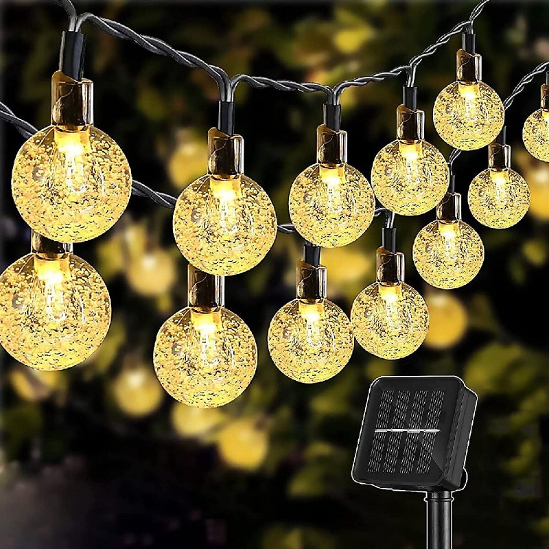 2st 30led/ 100led Solar String Ball Lights Utomhus Vattentät Vit Trädgårdsdekor