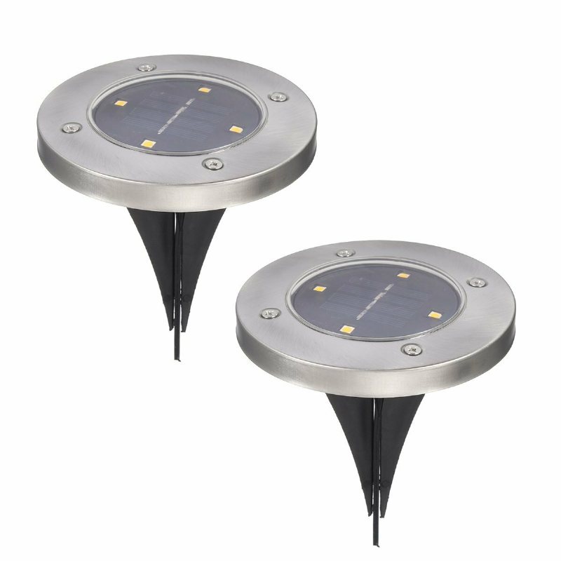 2st 4led Solar Ground Lights Golv Trädgård Uteplats Utomhus Gräsmatta Path Lamp