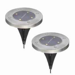 2st 4led Solar Ground Lights Golv Trädgård Uteplats Utomhus Gräsmatta Path Lamp