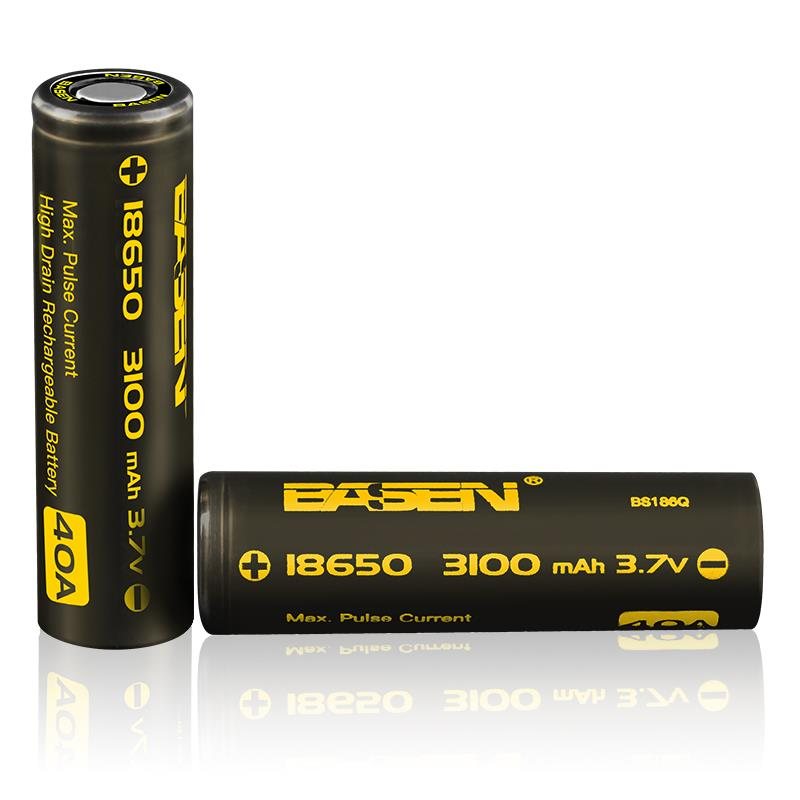 2st Basen Bs186q 18650 3100mah 3.7v 40a High Drain Flat Top Uppladdningsbart Li-ion Batteri