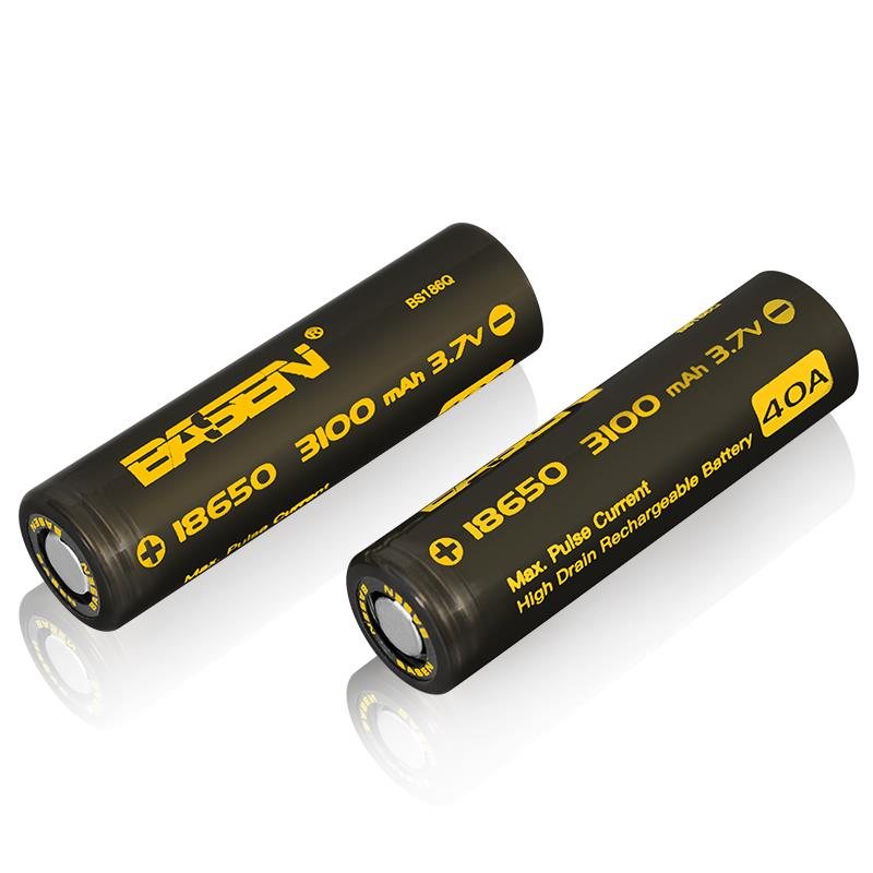 2st Basen Bs186q 18650 3100mah 3.7v 40a High Drain Flat Top Uppladdningsbart Li-ion Batteri