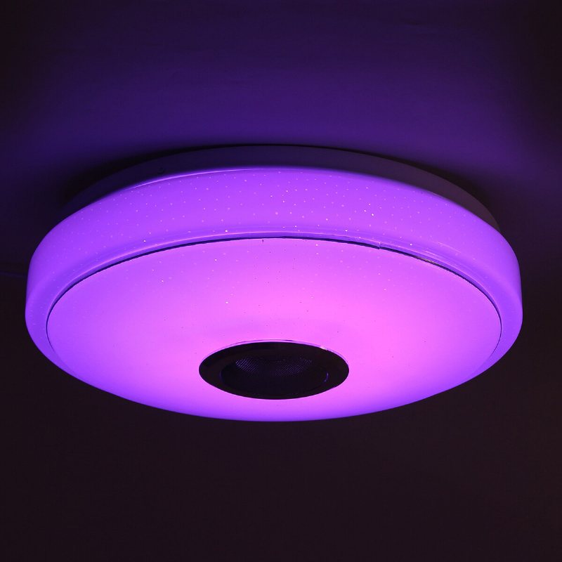 33cm 100w Bluetooth Wifi Led-takljus Rgb Musikhögtalare Dimbar Lampa App Fjärrkontroll 110-245v