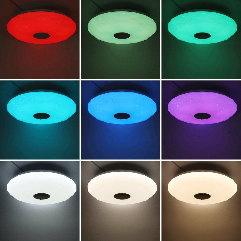 33cm/40cm 36w Led Rgb Musik Smart Taklampa Bluetooth App/fjärrkontroll Kök Sovrum Badrum 85-265v