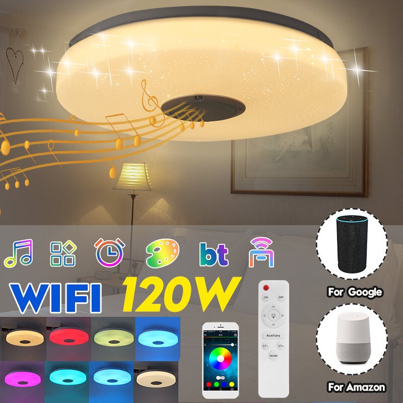 33cm Led-taklampor Färgglada Downlight-lampa Smart Control Bluetooth Wifi App Hem