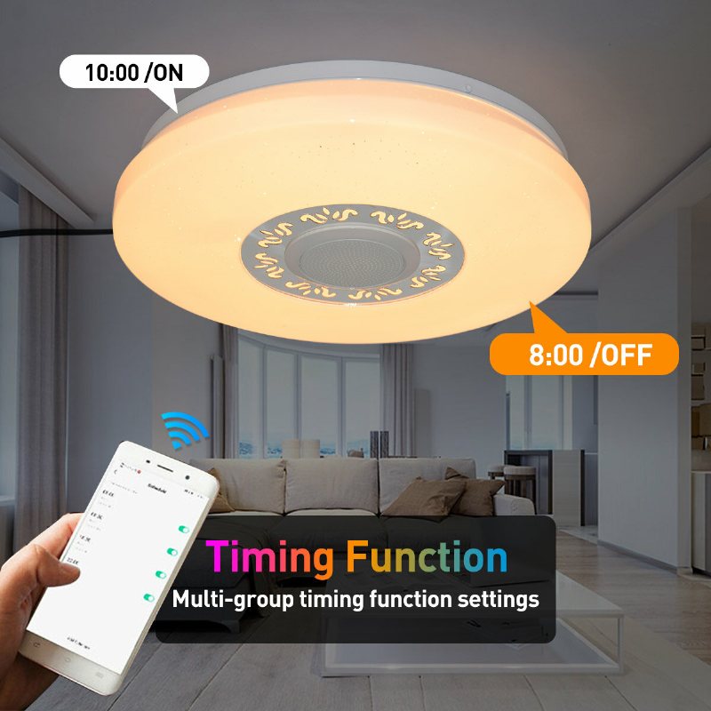 34cm Rgb Led Musik Taklampor Hembelysning App Bluetooth Light Sovrumslampor Smart Taklampa+fjärrkontroll