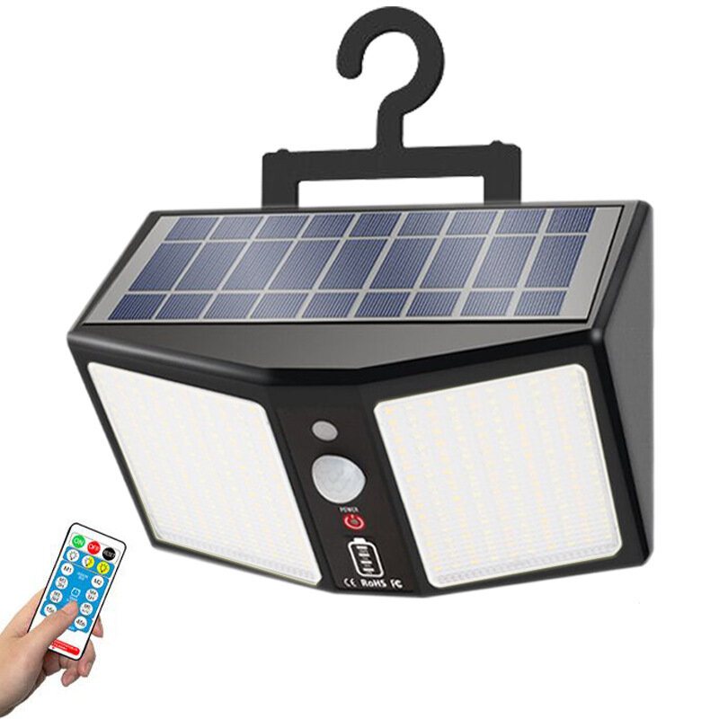 360led Solar Light Vägglampor 12000mah 6 Lägen Rörelsesensor Ip65 Vattentät Utomhus Yard Trädgård Street Induktion Nattljus