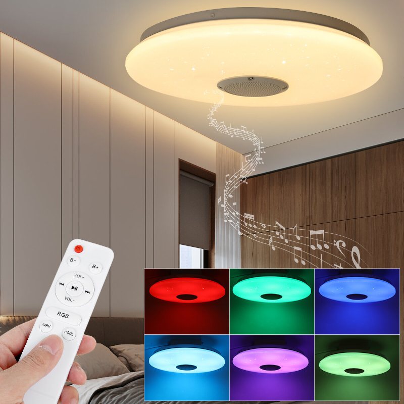 36w 330mm Bluetooth Smart App Led Music Taklampa Arbeta Med Alexa Google Home 85-265v