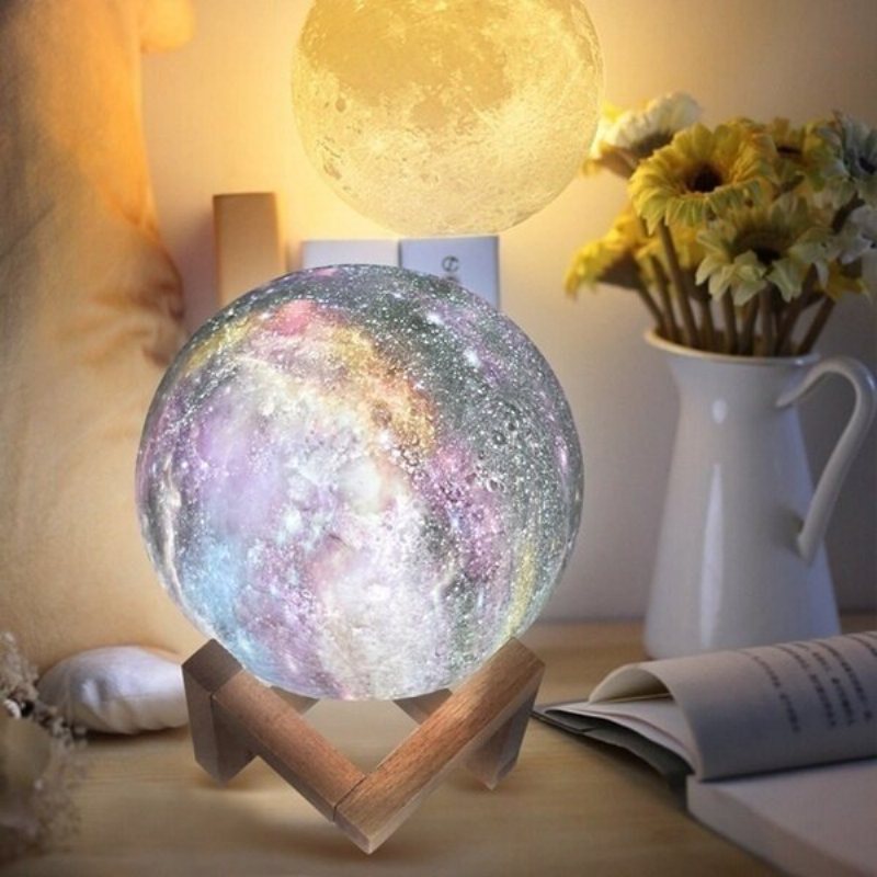 3d Magical Lunar Moon Lamp Usb Led Nattljus Touch Sensor Galaxy Sky Moonlight