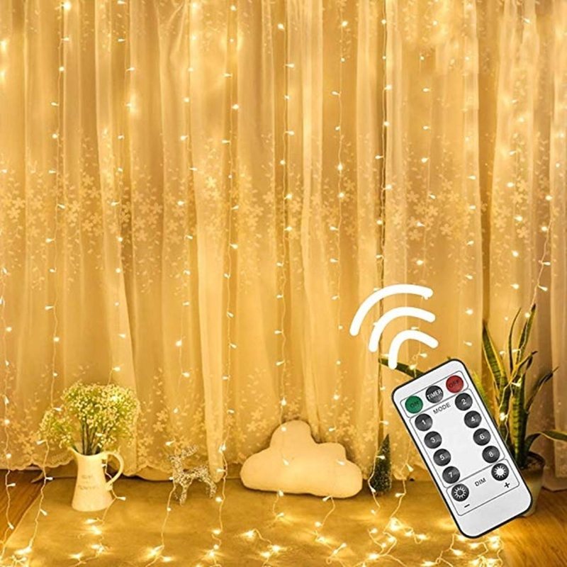 3m*3m Usb 8 Lägen 300led Gardin Fairy Wire String Light Julfest Dekor Semester Bröllop Supply