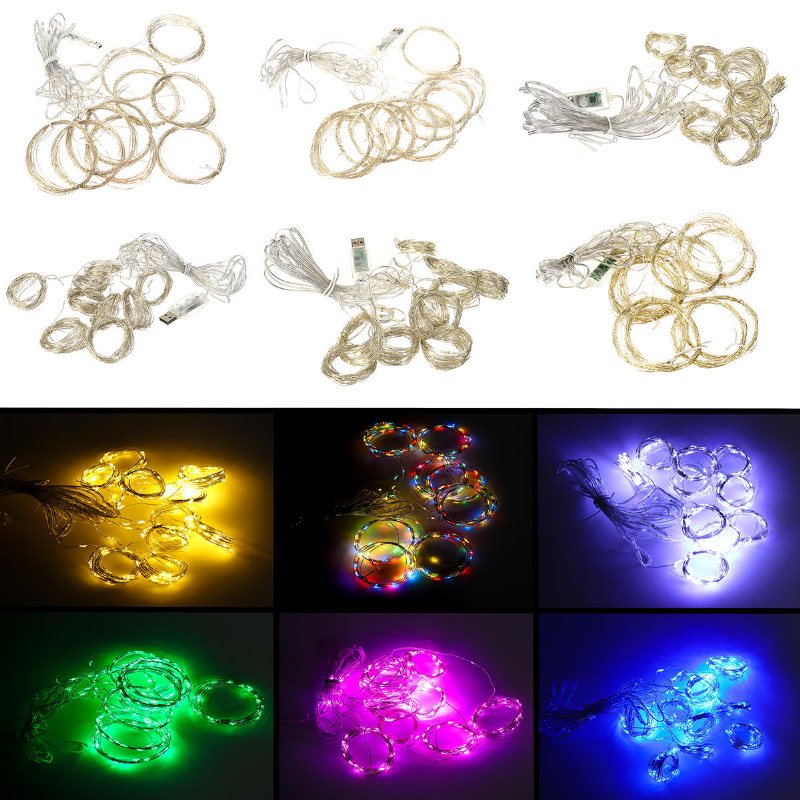 3m*3m Usb 8 Lägen 300led Gardin Fairy Wire String Light Julfest Dekor Semester Bröllop Supply