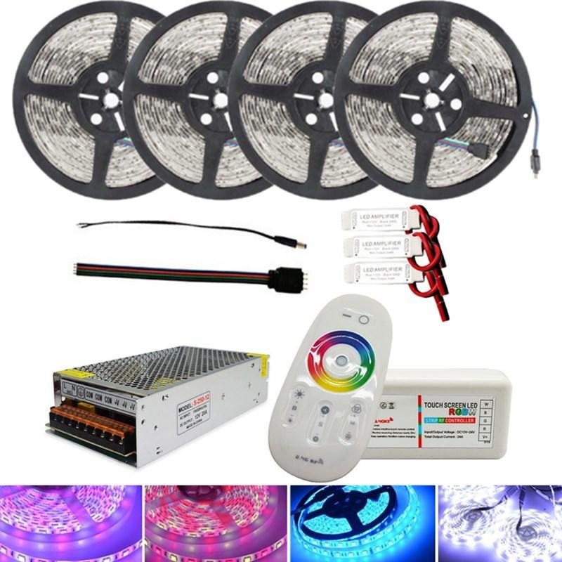 4*5m Smd5050 Vattentät Led Strip Light + 2.4g Rf-fjärrkontroll + Lighting Transformer Kit Dc12v