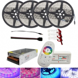 4*5m Smd5050 Vattentät Led Strip Light + 2.4g Rf-fjärrkontroll + Lighting Transformer Kit Dc12v