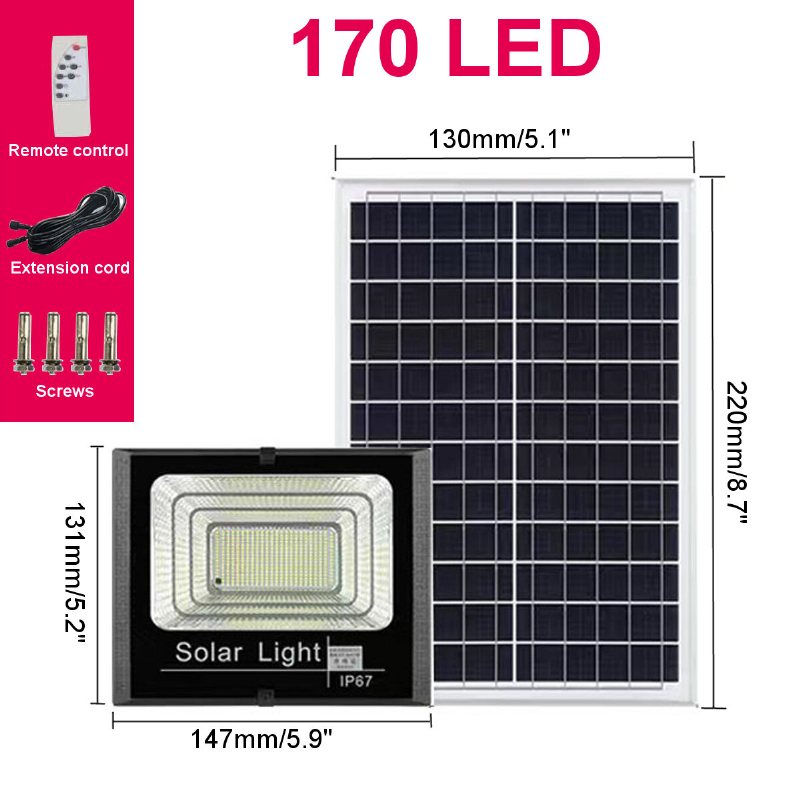 44/170led Solar Vägglampor Utomhus Vattentät Infraröd Trädgårdslampa Fjärrkontroll Timing Induktionsljus