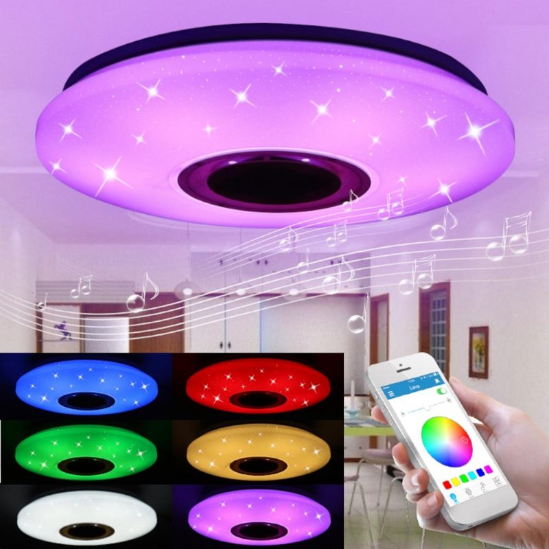 48w 102 Led Rgbw Starlight Taklampa Musikljus Bluetooth Parlor Sovrum App Kontroll Ac85-265v