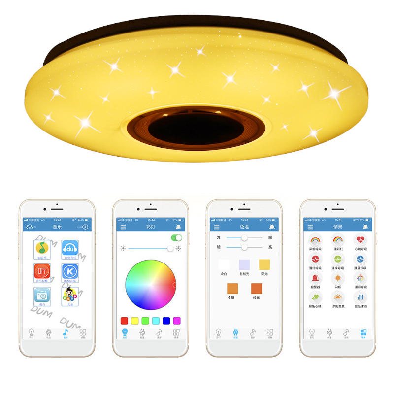 48w 102led Dimbar Rgbw Musiktakljus Starry Sky Bluetooth App-kontroll