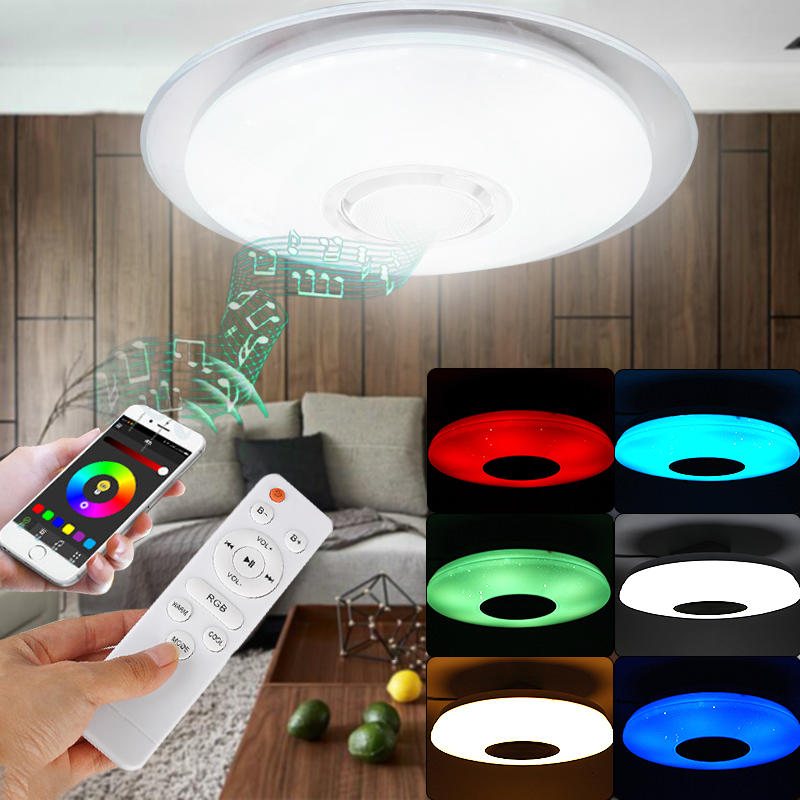 48w 108led Dimbar Rgb Taklampa Flush Mount Bluetooth Musikhögtalare App-kontroll