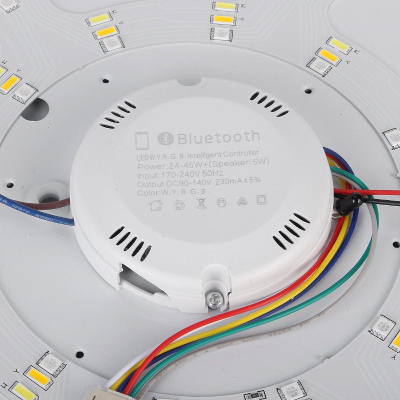 48w 108led Dimbar Rgb Taklampa Flush Mount Bluetooth Musikhögtalare App-kontroll