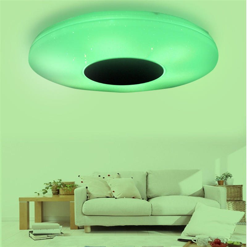 48w 108led Dimbar Rgb Taklampa Flush Mount Bluetooth Musikhögtalare App-kontroll