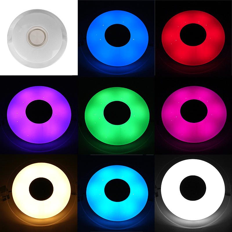 48w 108led Dimbar Rgb Taklampa Flush Mount Bluetooth Musikhögtalare App-kontroll