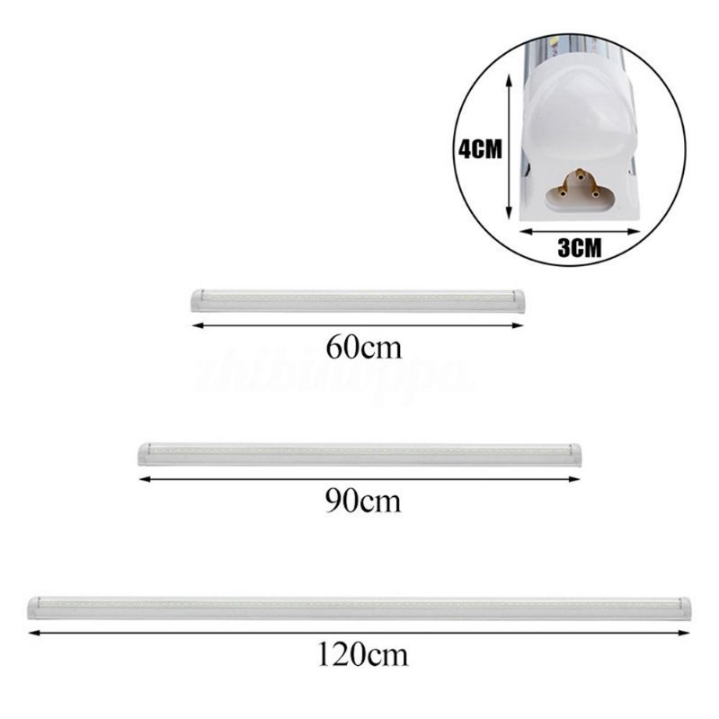 5 St Ac85-265v 60cm/90cm/120cm T8 V-shape 2835 Led-rörlysrör För Stormarknadsparkeringsverkstad