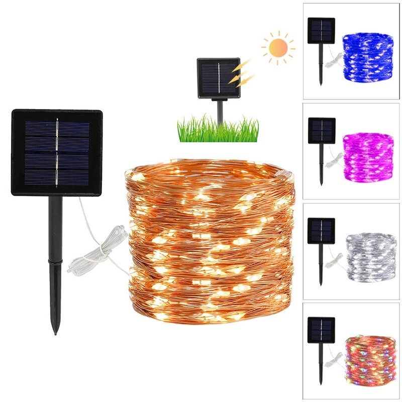 50/100/200 Led Solar Light Utomhus Vattentät Fairy Garland String Lights Julfest Trädgård Lamp Dekoration