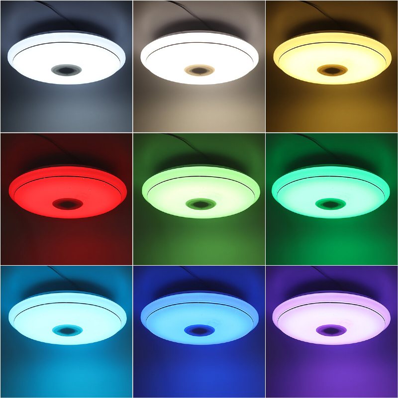 50cm Ac85-265v Led Rgb Music Taklampa App+fjärrkontroll Smart Fungerar Med Google Home Alexa