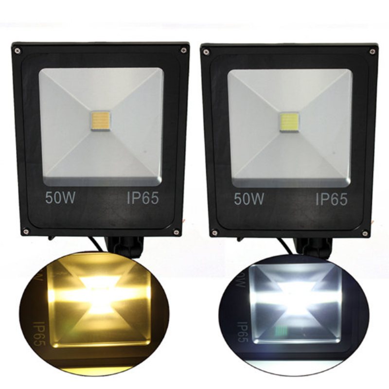 50w Pir Rörelsesensor Led Flood Light Ip65 Varm/kall Vit Belysning