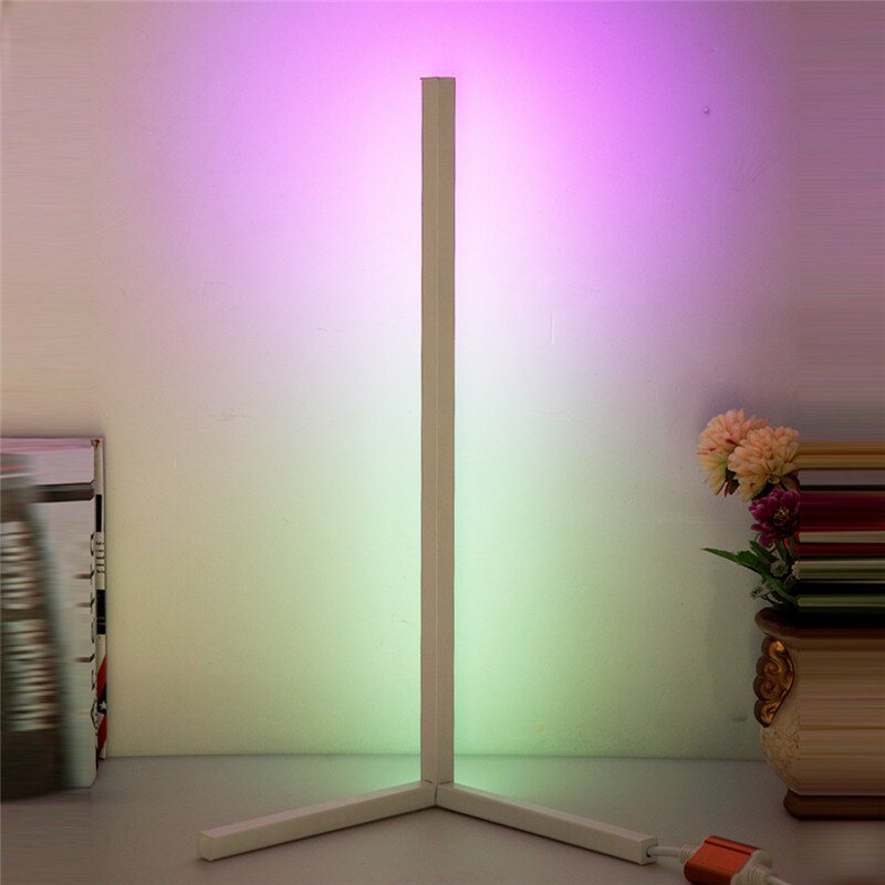 52cm Led Rgb Färgskiftande Hörngolvlampa Med Fjärrkontroll Flerfärgad