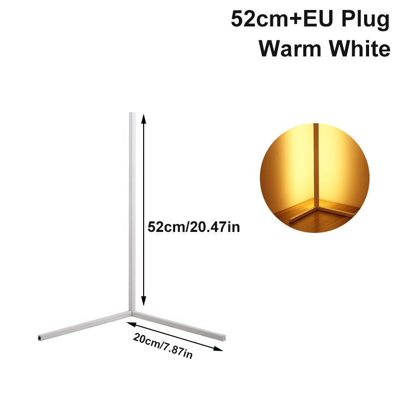 52cm Led Rgb Färgskiftande Hörngolvlampa Med Fjärrkontroll Flerfärgad