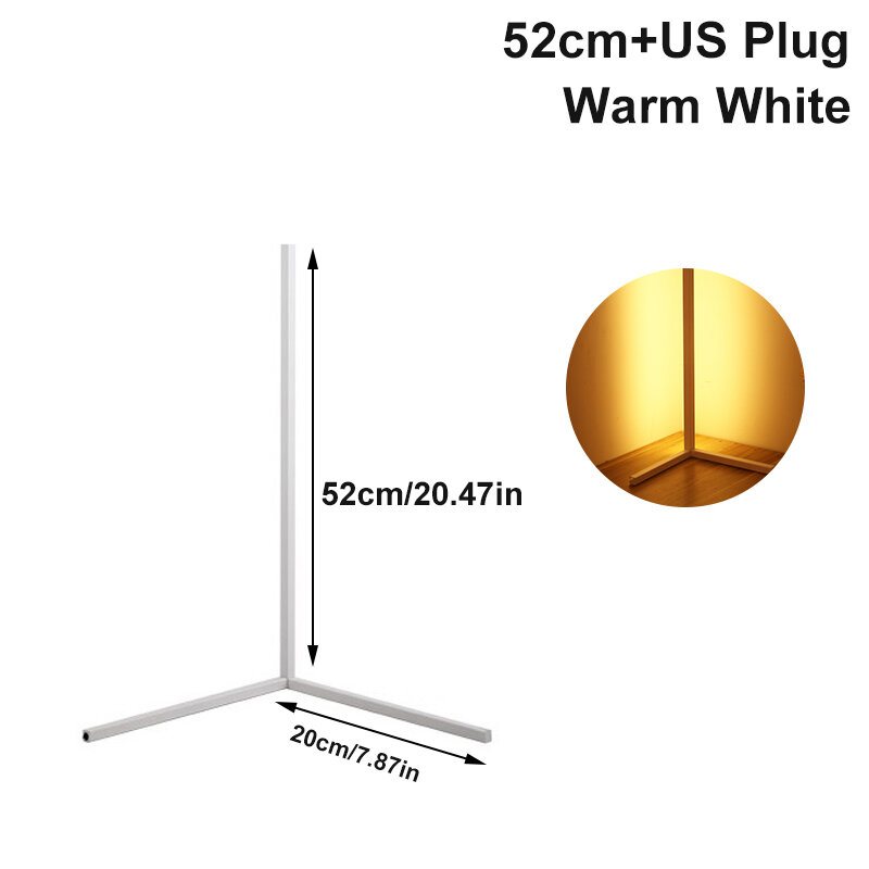 52cm Led Rgb Färgskiftande Hörngolvlampa Med Fjärrkontroll Flerfärgad