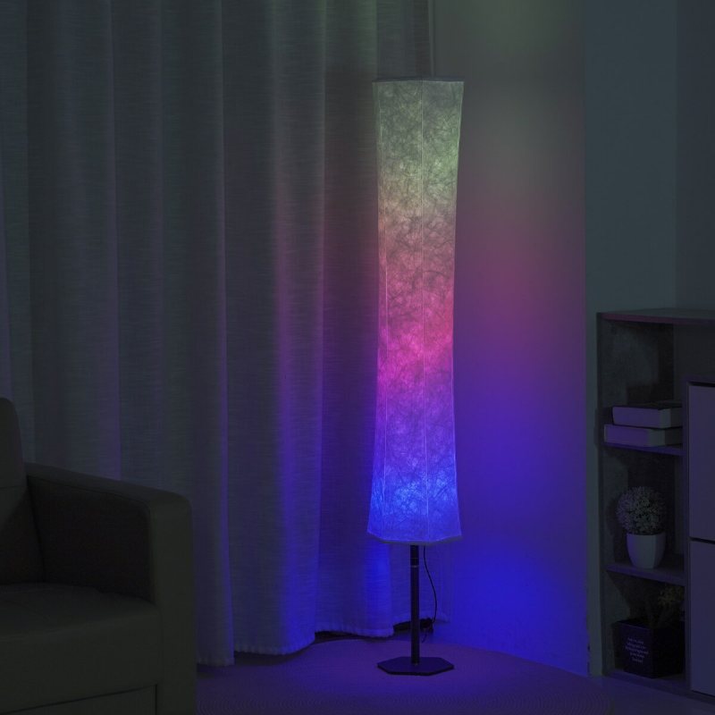 58" Mjukt Ljus Modern Led-golvlampa Rgb Färgskiftande Tygskärm App+fjärrkontroll