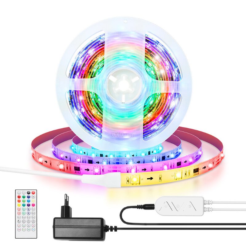 5m/10m Inbyggd Ic Smart Wi-fi Rgb Magic Led Strip Light+40keys Ir-fjärrkontroll Arbeta Med Alexa Google Assistant Juldekorationer Clearance Christmas Lights