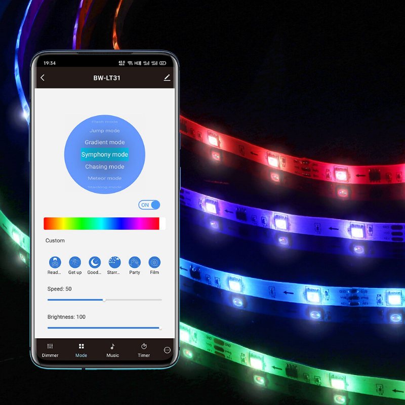 5m/10m Inbyggd Ic Smart Wi-fi Rgb Magic Led Strip Light+40keys Ir-fjärrkontroll Arbeta Med Alexa Google Assistant Juldekorationer Clearance Christmas Lights