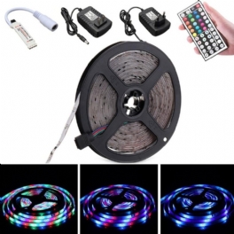 5m 3528 Vattentät Rgb Flexibel Led Strip Light+ir Controller+44keys Fjärrkontroll+eu Us Plug