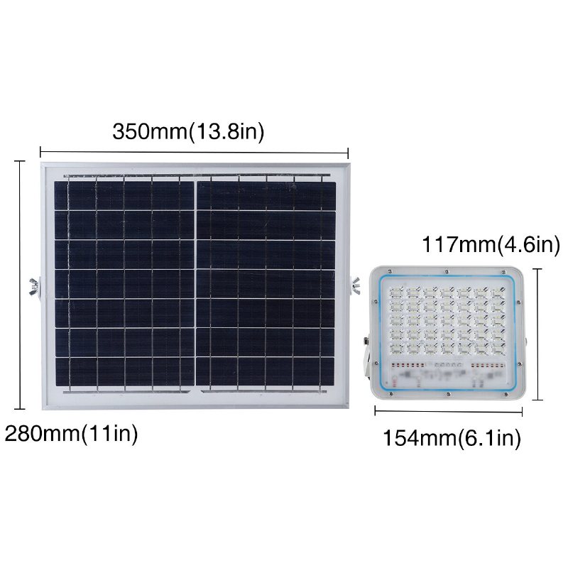 60w 70led 2000lm Solar Powered Flood Light Fjärrkontroll Ljussensor Timing Utomhus Vattentät Ip65