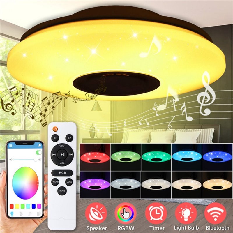 60w Ac220v 102led Starry Lampskärm Led Intelligent Taklampa Bluetooth Musik Smart App+fjärrkontroll