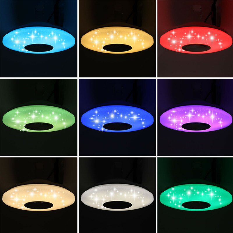 60w Ac220v 102led Starry Lampskärm Led Intelligent Taklampa Bluetooth Musik Smart App+fjärrkontroll