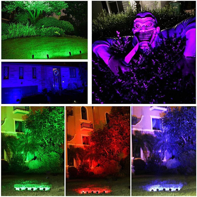 6st Rgb Led Garden Spike Lights Utomhusspotlights Landskapslampa Fjärrkontroll