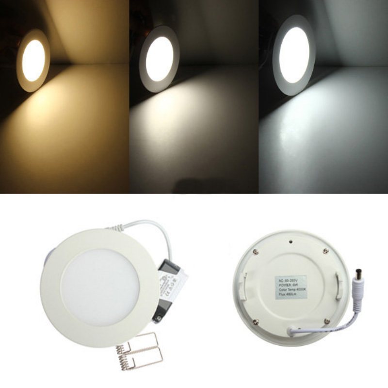 6w Round Ceiling Ultra Thin Panel Led Lamp Down Light 85-265v